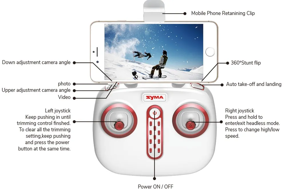 Dronă Syma X5UW-D, Alb