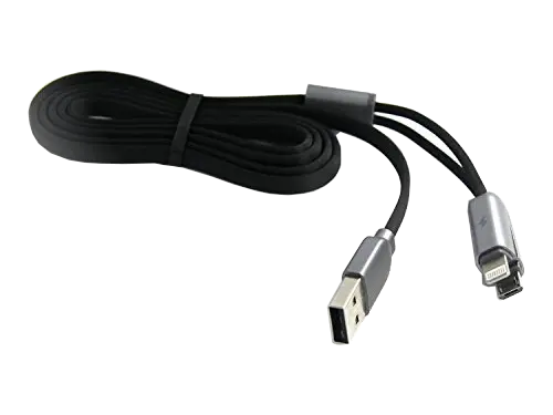 Cablu încărcare și sincronizare Remax RC-025t, Lightning, micro-USB/USB Type-A, 1m, Negru