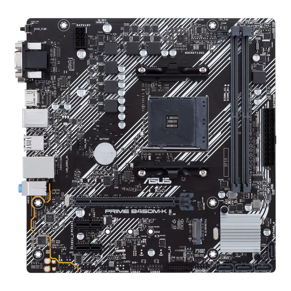Placă de bază ASUS PRIME B450M-K II, AM4, AMD B450, Micro-ATX