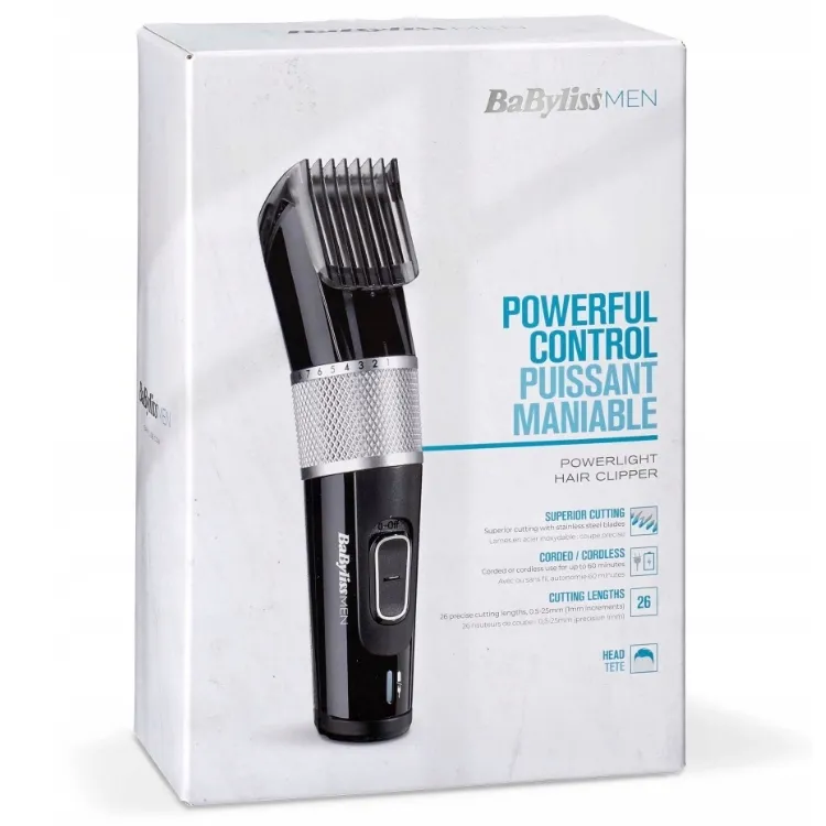 Aparat de tuns BaByliss E973E, Negru | Argintiu