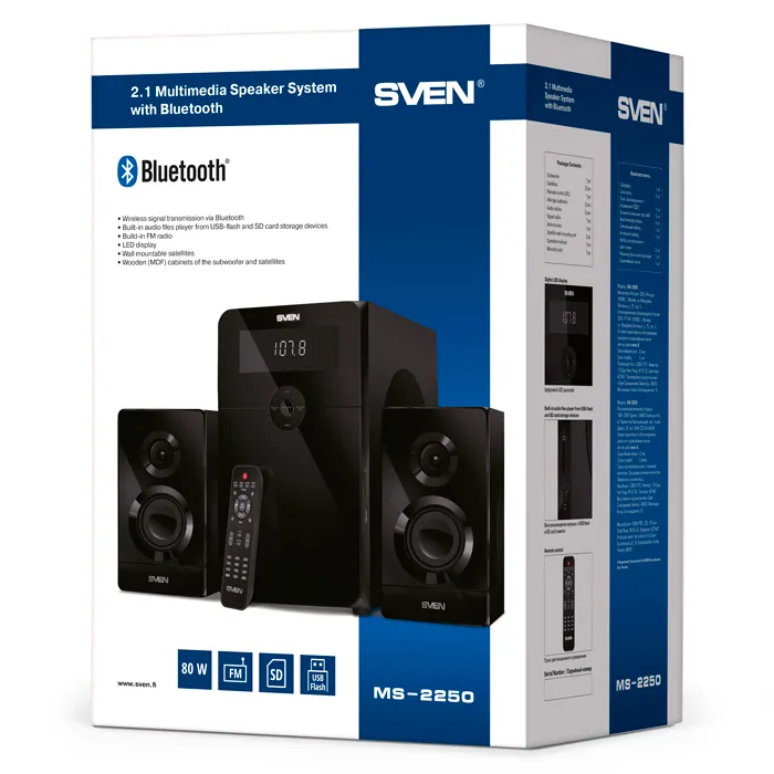 Boxe pentru calculator 2.1 SVEN MS-2250, Negru