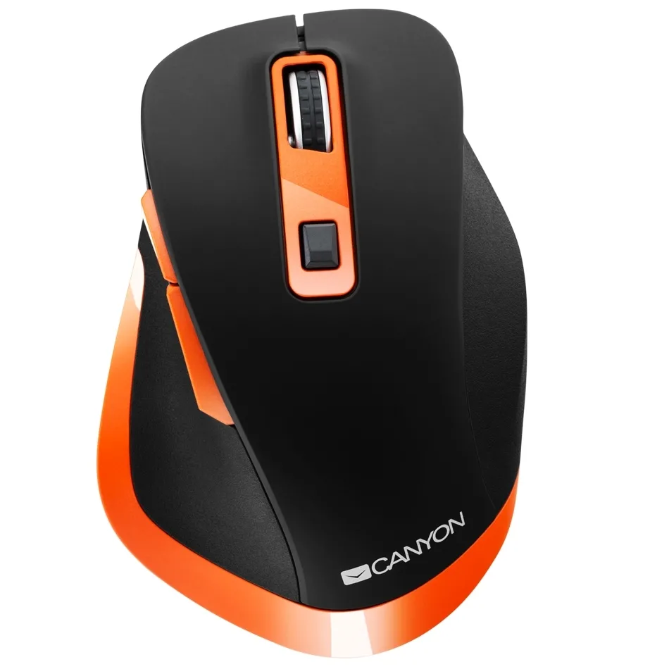 Mouse Wireless Canyon MW-14, Negru/Portocaliu
