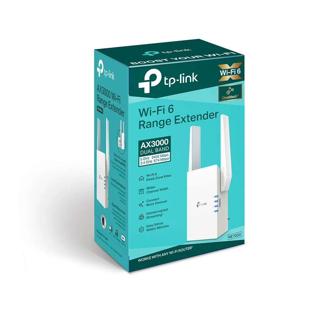 Amplificator de semnal Wi‑Fi TP-LINK RE705X, 574 Mbps, 2402 Mbps, Alb