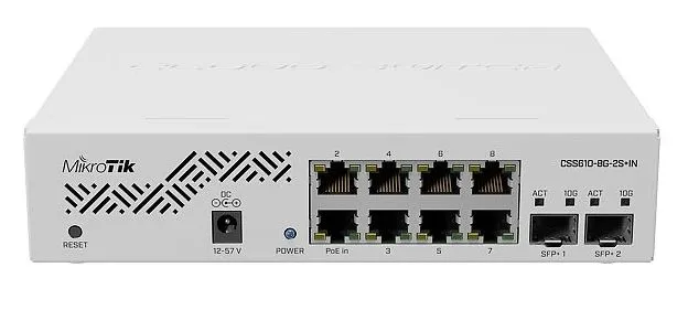 Comutator MikroTik CSS610-8G-2S+IN, Alb