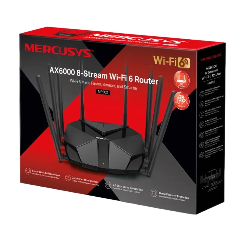Router fără fir MERCUSYS MR90X, Negru