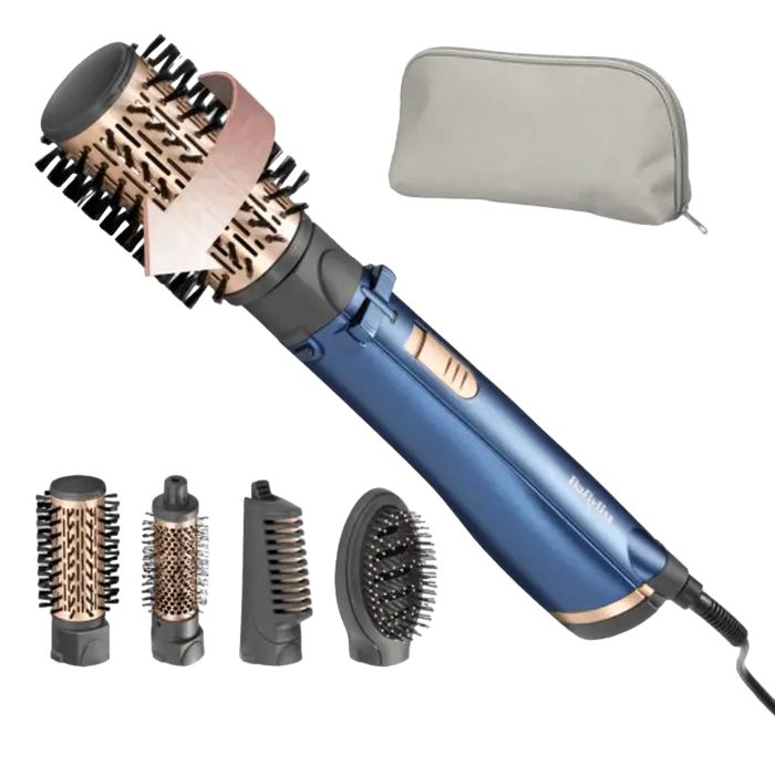 Uscător de păr-perie BaByliss AS966ROE, 1000W, Albastru