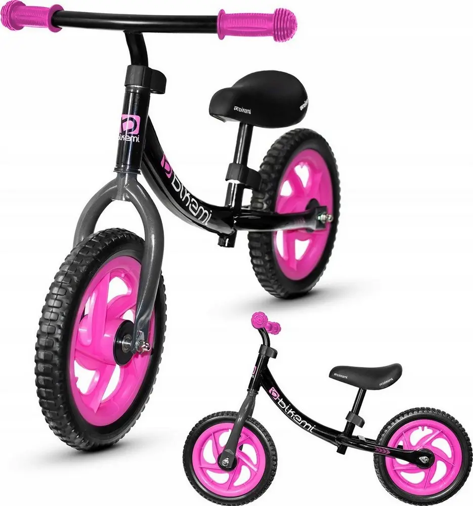 Bicicleta fara pedale| pentru copii JUMI Sport (roz/negru)
