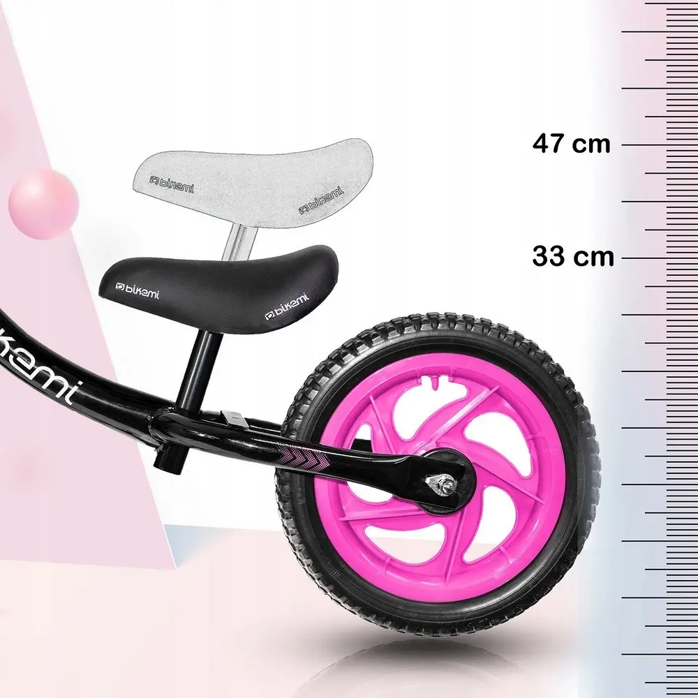 Bicicleta fara pedale| pentru copii JUMI Sport (roz/negru)