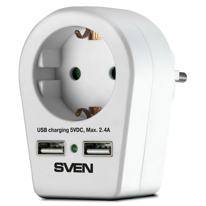 Prelungitor electric SVEN SF-S1U, 1 Prize, Alb