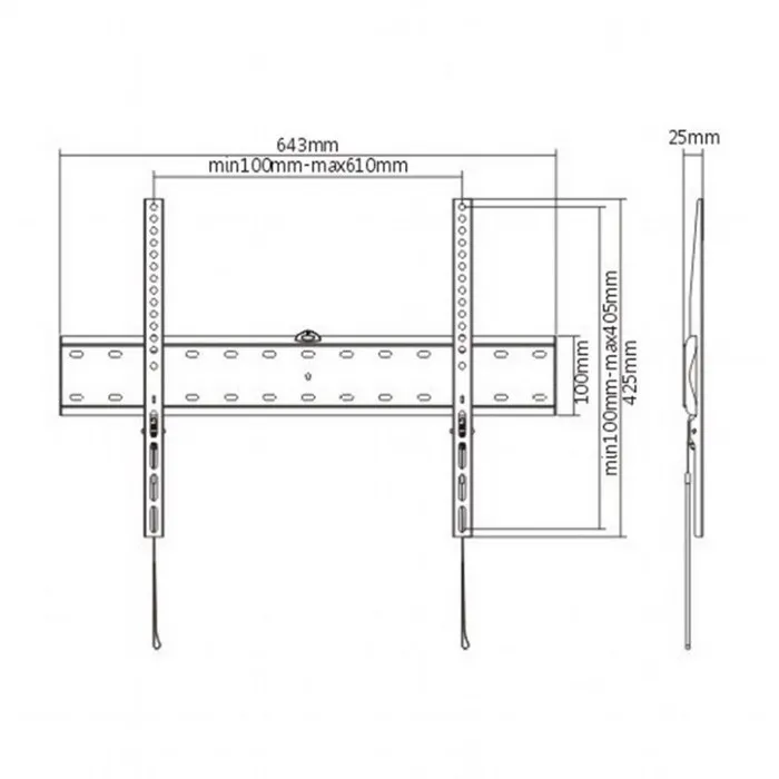 Suport fixat pe perete Gembird WM-70F-01, Negru