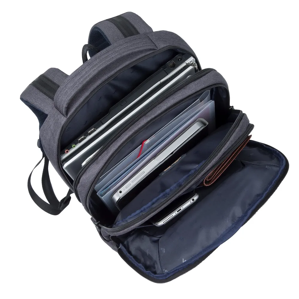 Rucsac pentru Laptop RivaCase Suzuka, 15.6", Poliester, Negru