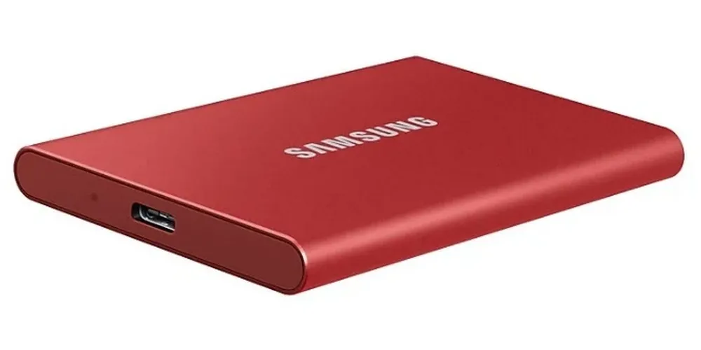 SSD portabil extern Samsung Portable SSD T7,  2 TB, Roșu (MU-PC2T0R/WW)