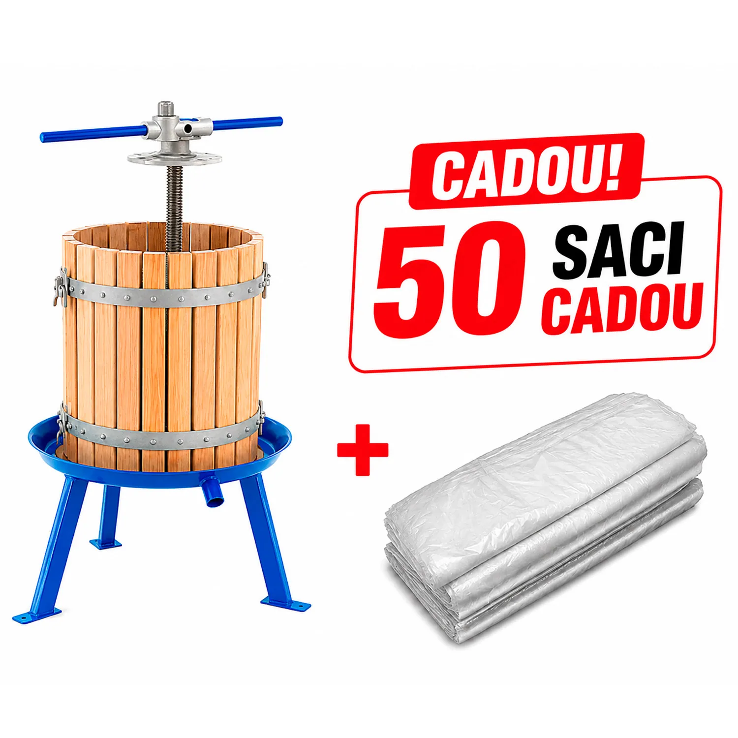 Teasc pentru struguri 50L TechnoWorker (Mecanic) + 50 saci cadou