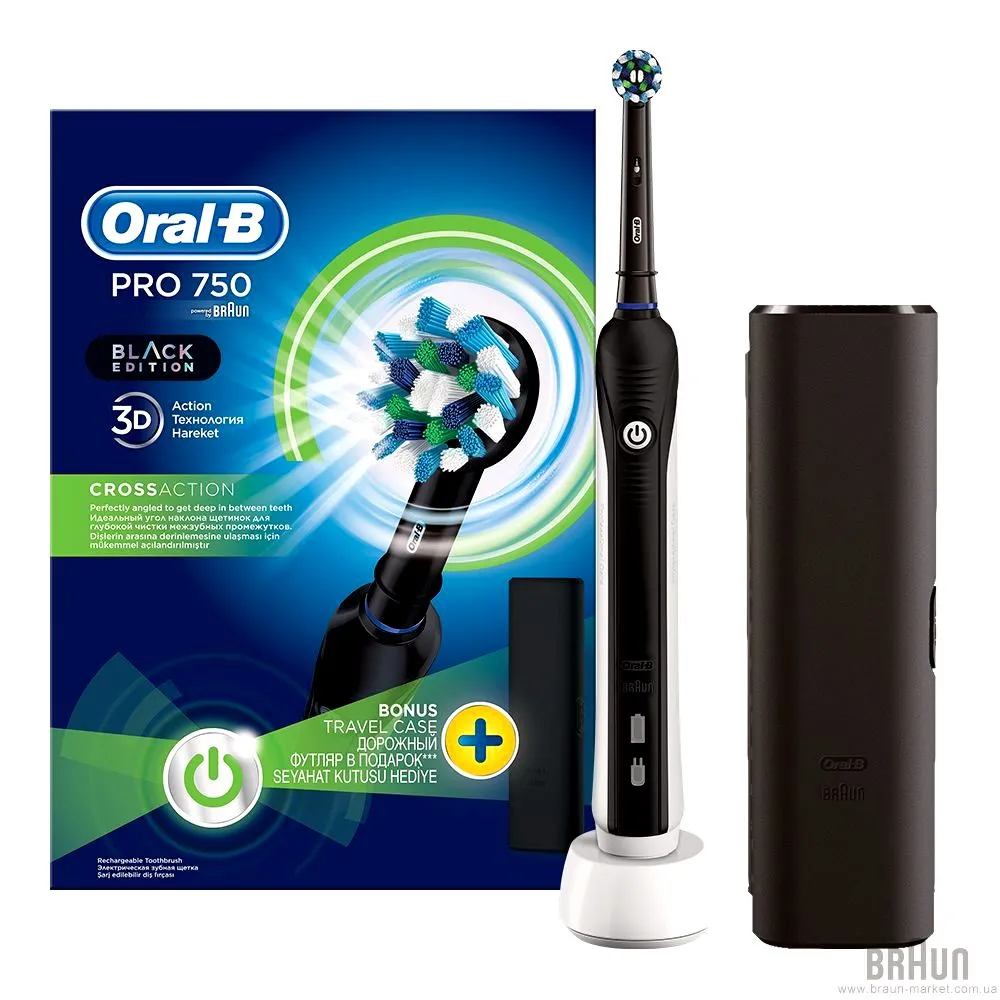 Periuță de dinți electrică BRAUN PRO 750 Cross Action, Negru