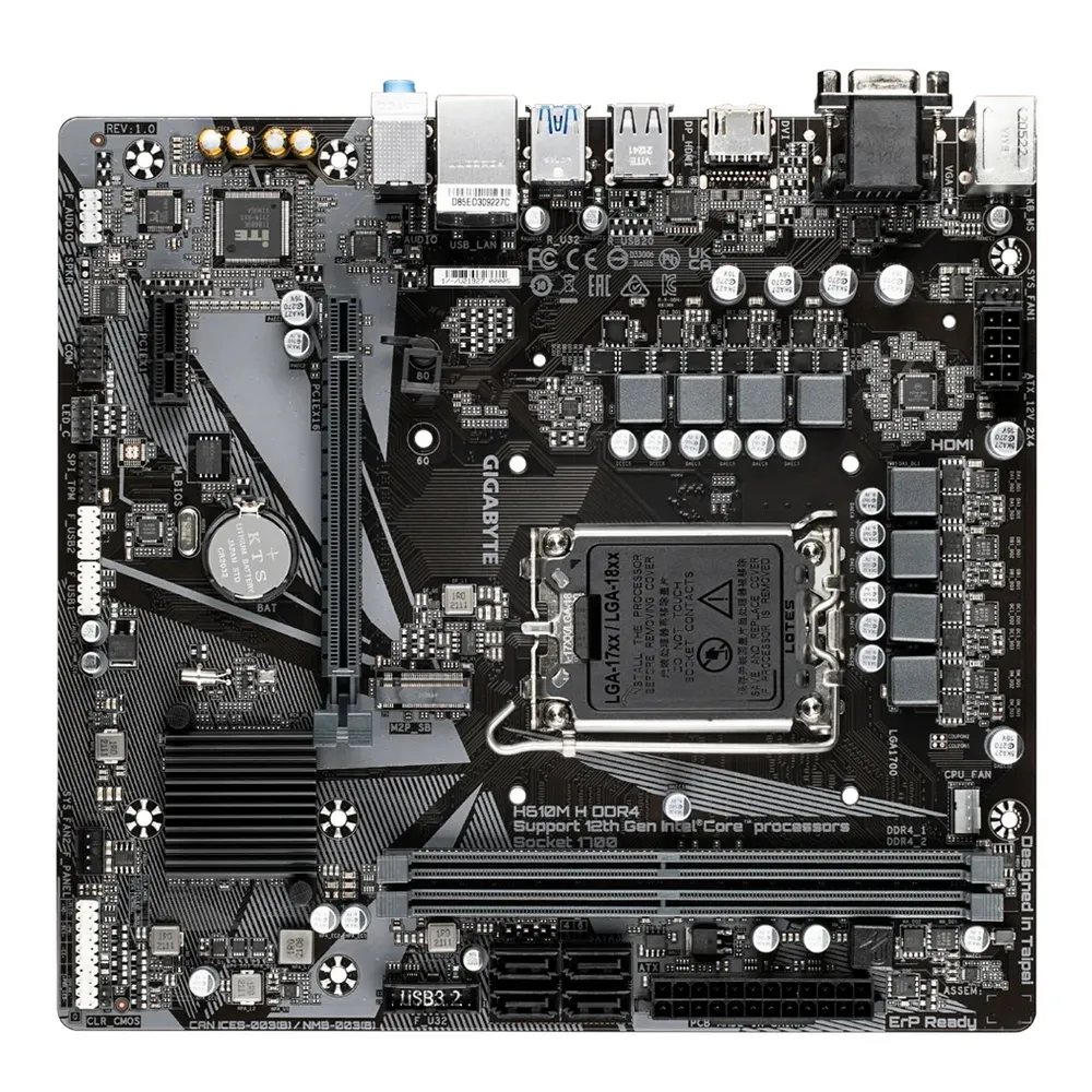 Placă de bază Gigabyte H610M H DDR4, LGA1700, Intel H610, Micro-ATX