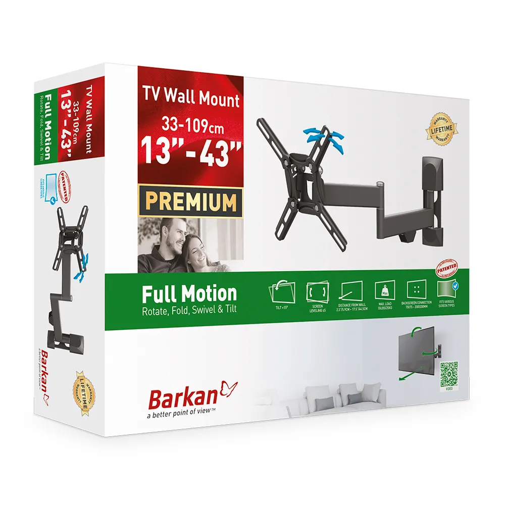 Suport TV de perete  BARKAN 2400, Negru