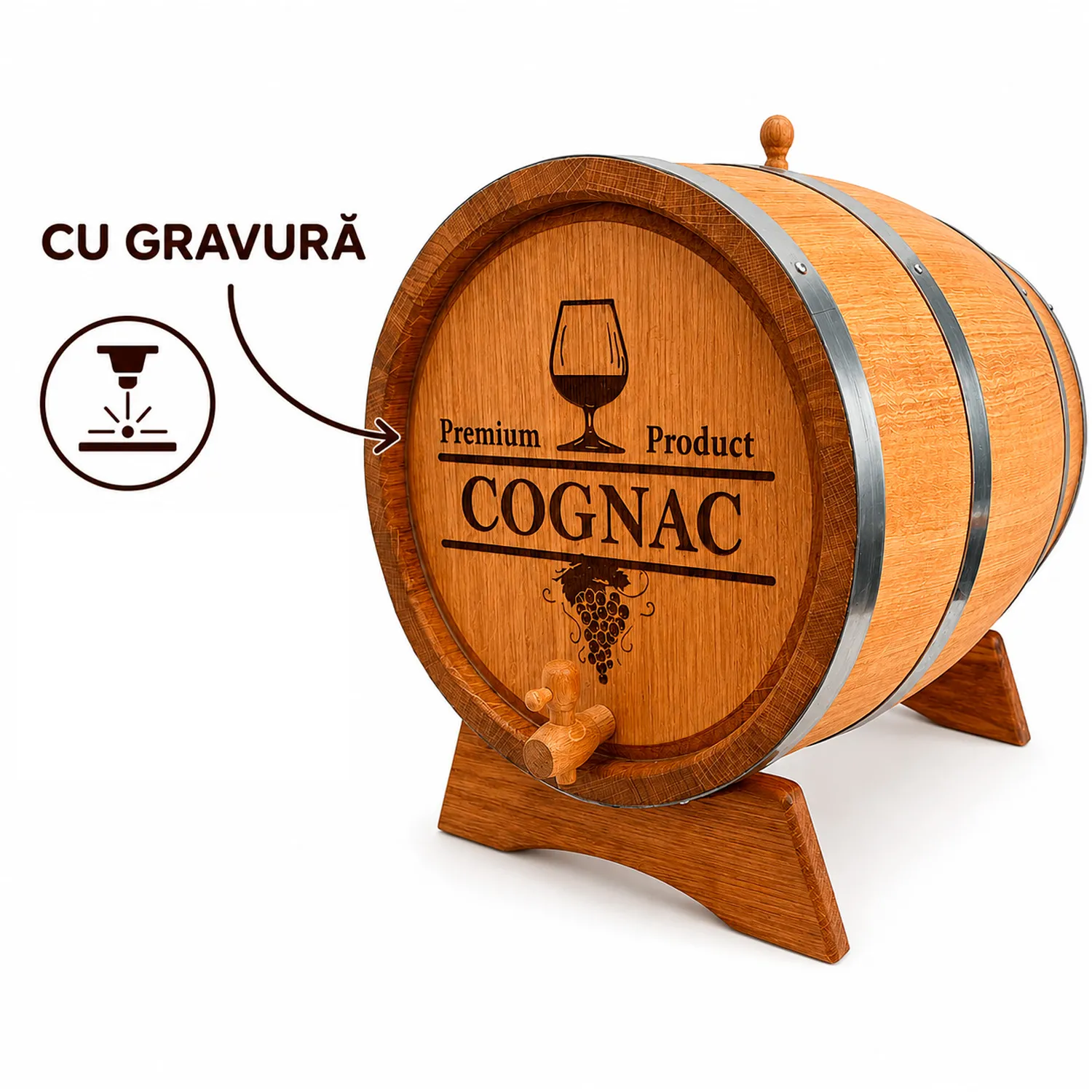 Butoi din stejar 30L+gravare