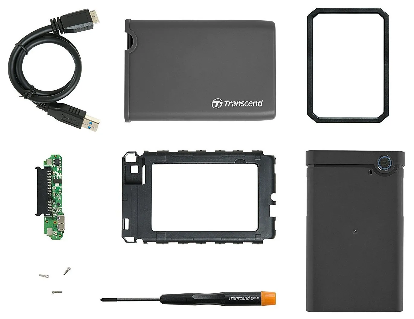 Carcasă externă Transcend TS0GSJ25CK3, Gri/Negru (TS0GSJ25CK3)
