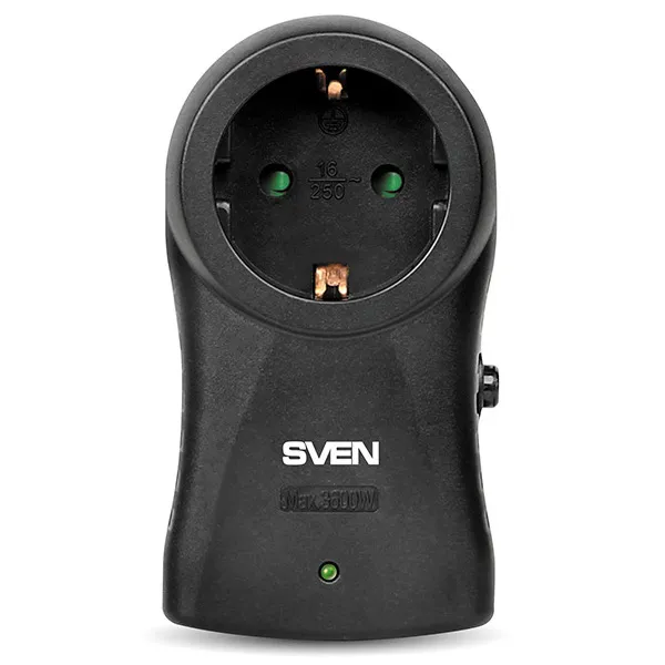 Prelungitor electric SVEN SF-S1, 1 Prize, Negru