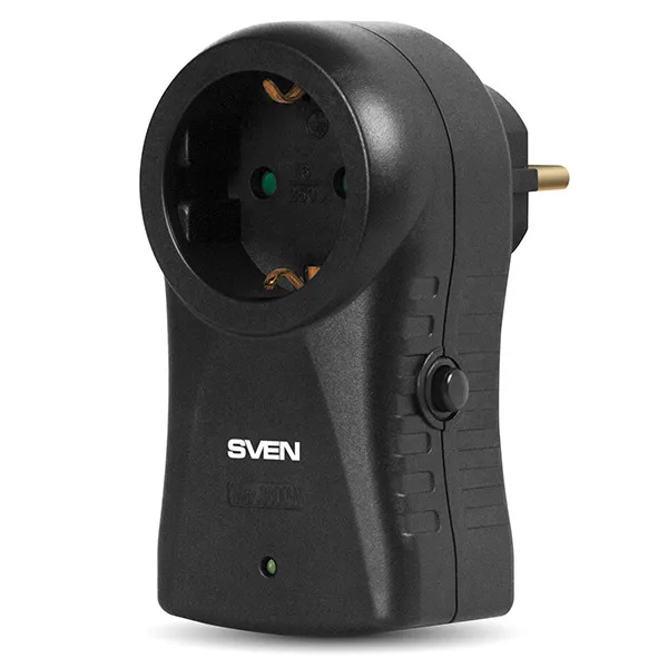 Prelungitor electric SVEN SF-S1, 1 Prize, Negru