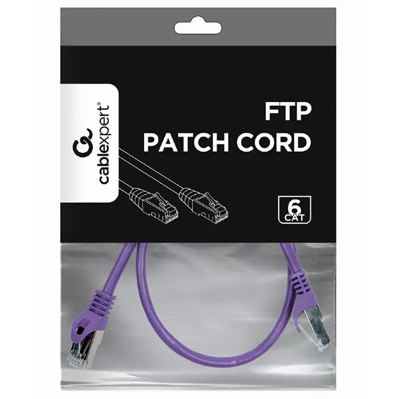 Patch cord Cablexpert PP6-0.5M/V, Cat6 FTP , 0,5m, Violet