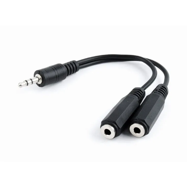 Audio spliter cable 0.1m 3.5mm 3pin plug to 3.5 mm stereo + mic sockets, Cablexpert CCA-415-0.1M