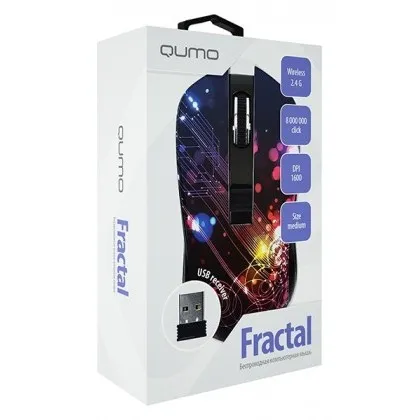 Mouse Wireless QUMO Fractal, Multicolor