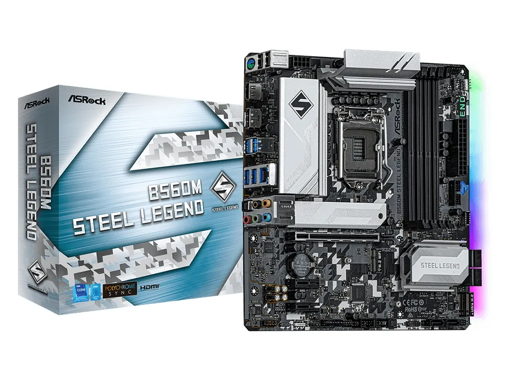 Placă de bază ASRock B560M Steel Legend, LGA1200, Intel B560, Micro-ATX