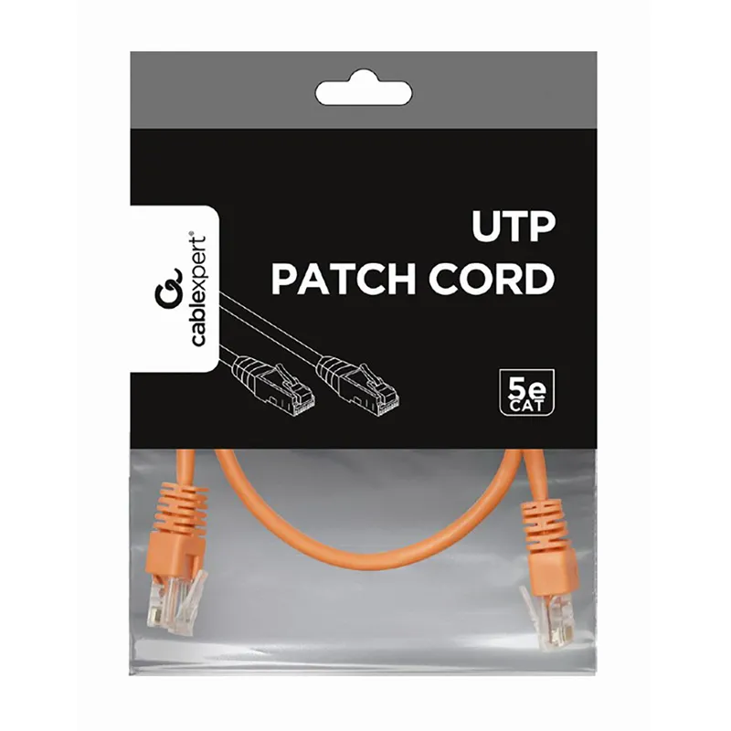 Patch cord Cablexpert PP12-0.5M/O, CAT5e UTP, 0,5m, Portocaliu