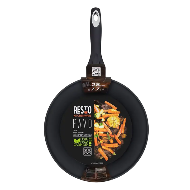 Tigaie adâncă RESTO 93033, 28cm, Negru
