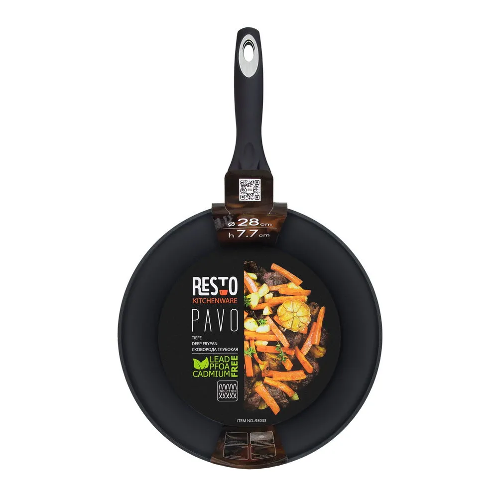 Tigaie adâncă RESTO 93033, 28cm, Negru