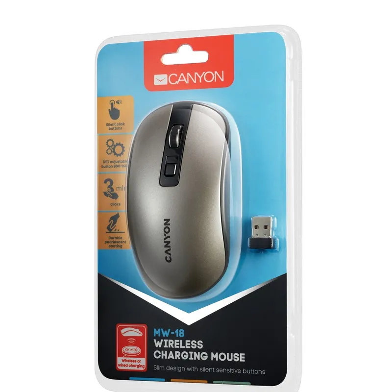Mouse Wireless Canyon MW-18, Gri