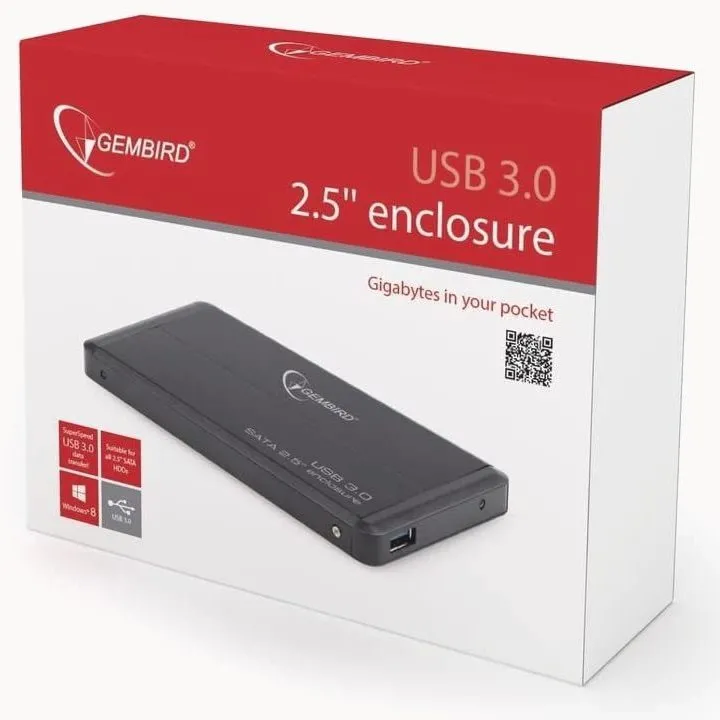 Carcasă externă Gembird EE2-U3S-2, Negru (EE2-U3S-2)