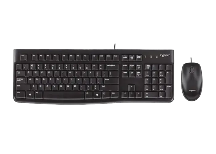 Set Tastatură + Mouse Logitech MK120, Cu fir, Negru