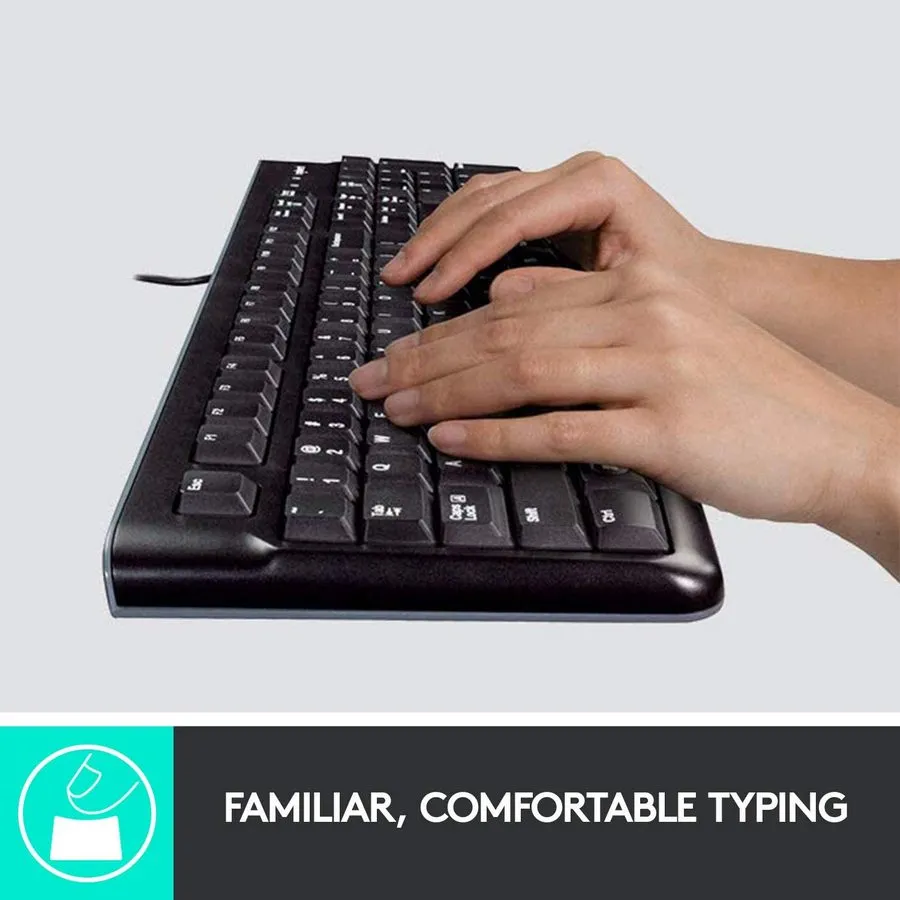 Set Tastatură + Mouse Logitech MK120, Cu fir, Negru