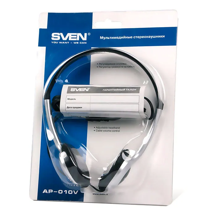 Căști SVEN AP-010V, Negru/Argintiu