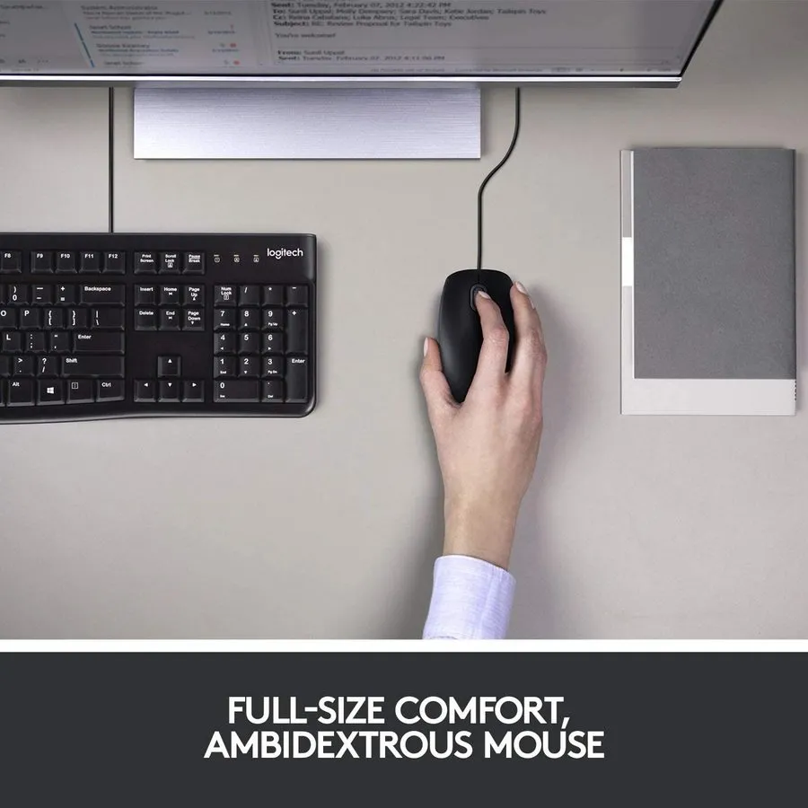 Set Tastatură + Mouse Logitech MK120, Cu fir, Negru