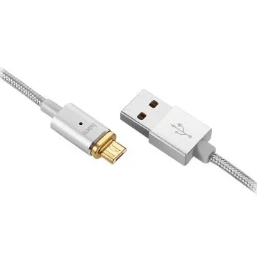 Cablu de încărcare Hoco U16 Magnetic Lightning Cable, USB Type-A/Lightning, 1,2m, Argintiu