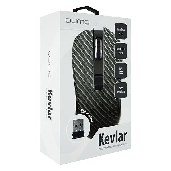 Mouse Wireless QUMO Kevlar, Negru