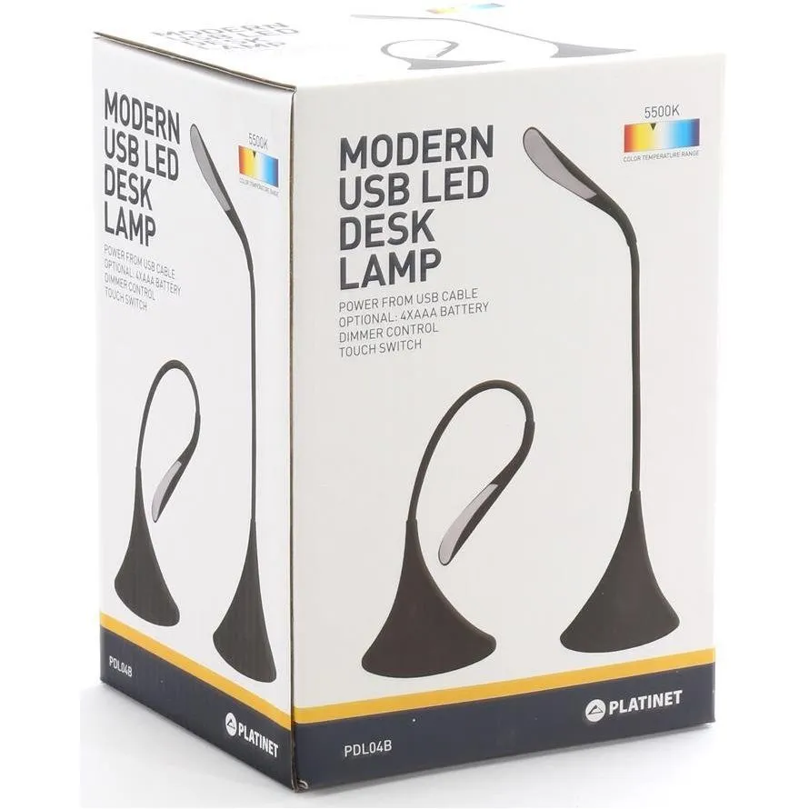 Lampa de birou Platinet DESK LAMP 3,5W FLEXIBLE 43827, Negru