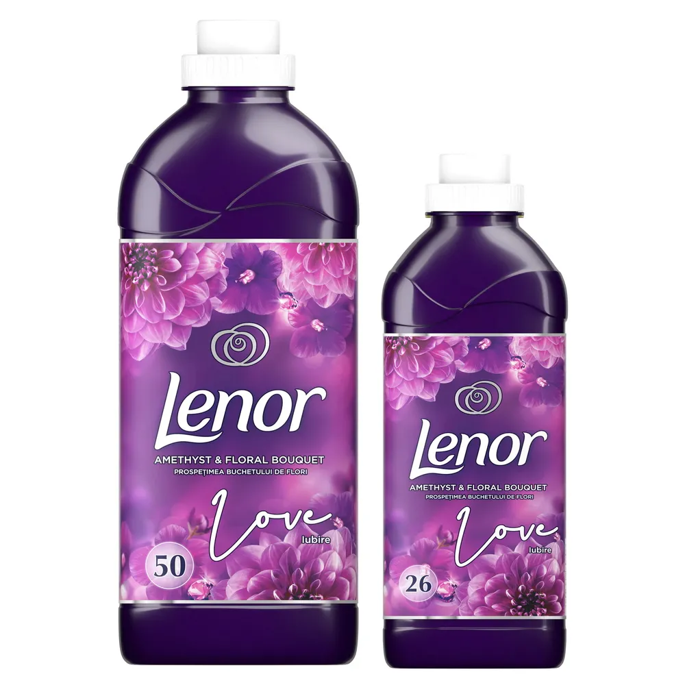 Balsam de rufe Lenor Amethyst & Floral Bouquet, 1.5 L + 0.8 L