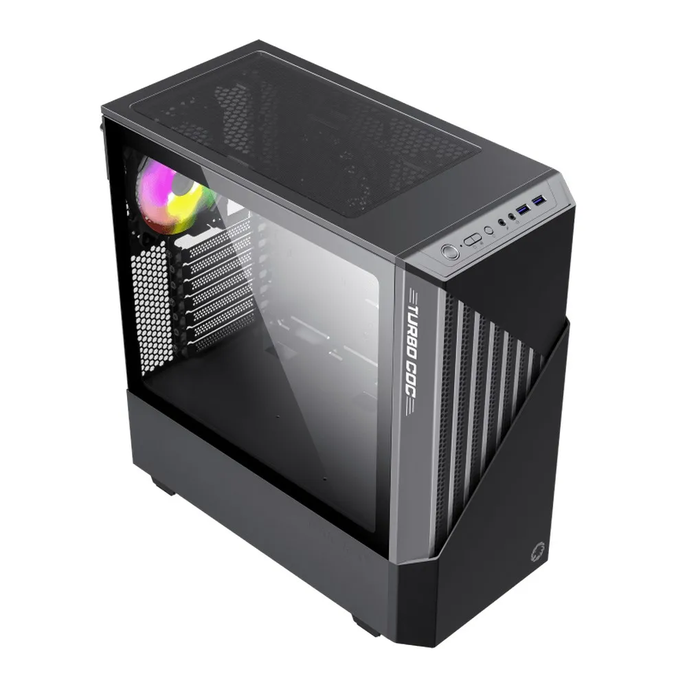 Carcasă PC Gamemax Contac COC, Midi-Tower, ATX, Negru/Gri