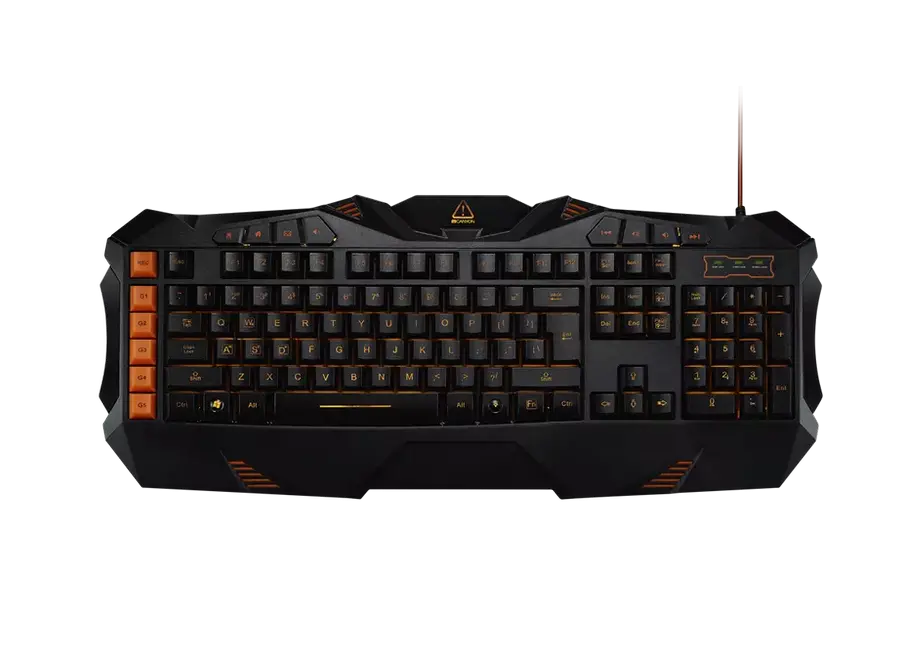 Tastatură Canyon Fobos, Cu fir, Negru/Portocaliu