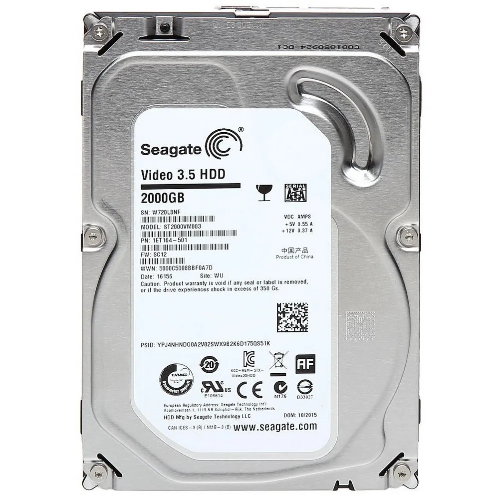 Unitate HDD Seagate Video 3.5 HDD, 3.5", 2 TB <ST2000VM003>