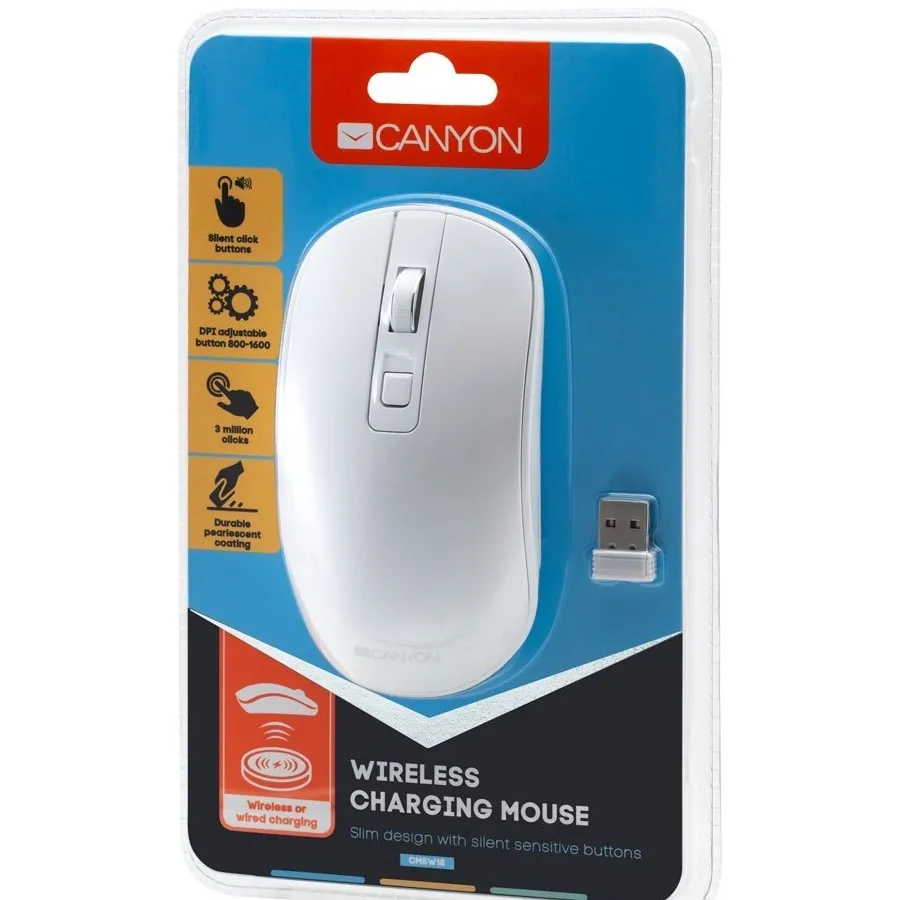 Mouse Wireless Canyon MW-18, Alb