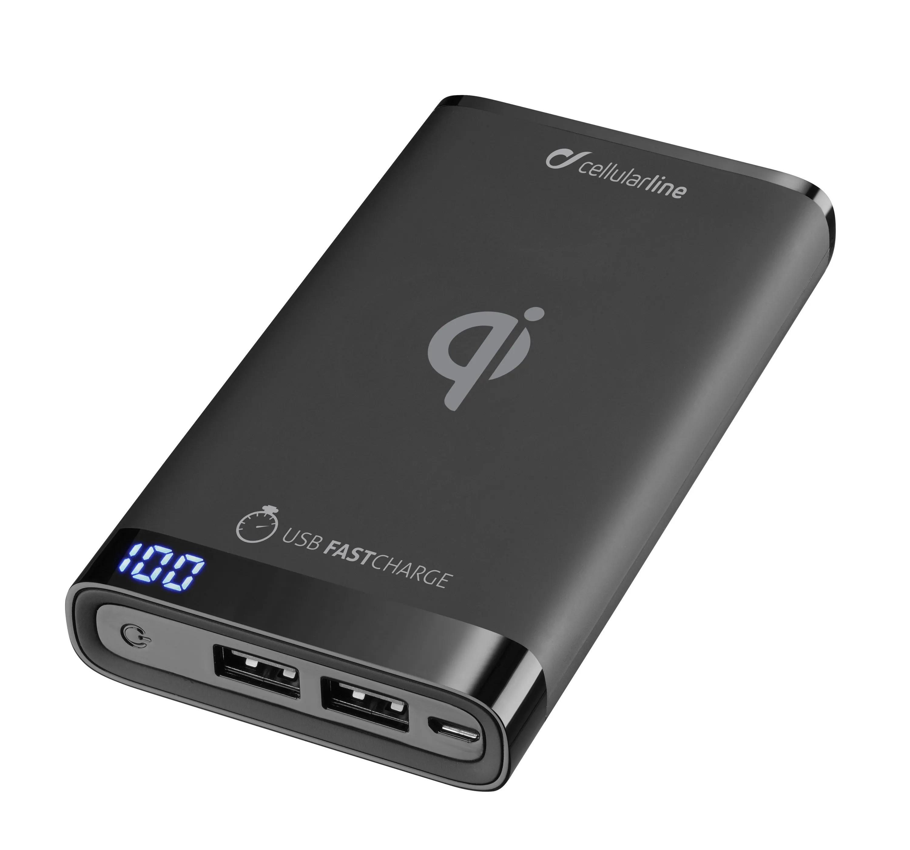 Acumulator extern Cellularline FreePower MANTA 8000 Wireless, 8mAh, Negru