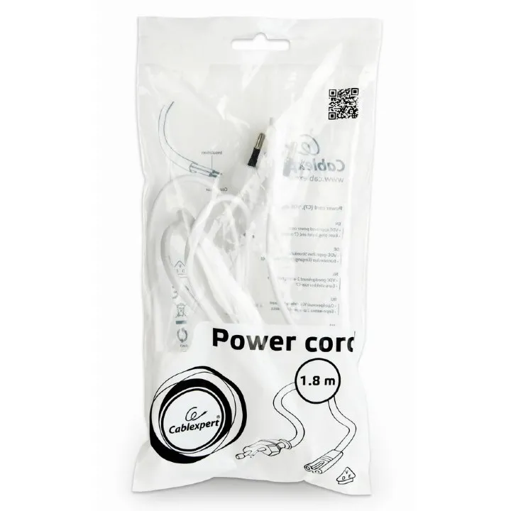 Cablu de alimentare Cablexpert PC-184-VDE, 1,8 m, Alb