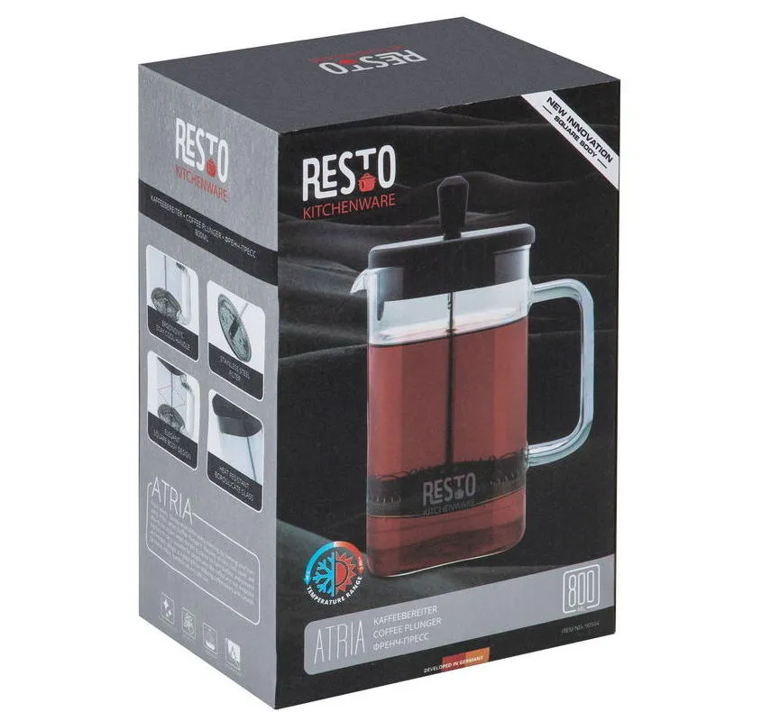 Cafetiera French Press RESTO 90504, 0,8L, Transparent
