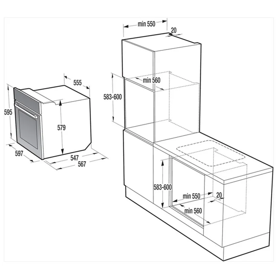 Cuptor Electric Gorenje BO 737 E36BG-2, Negru