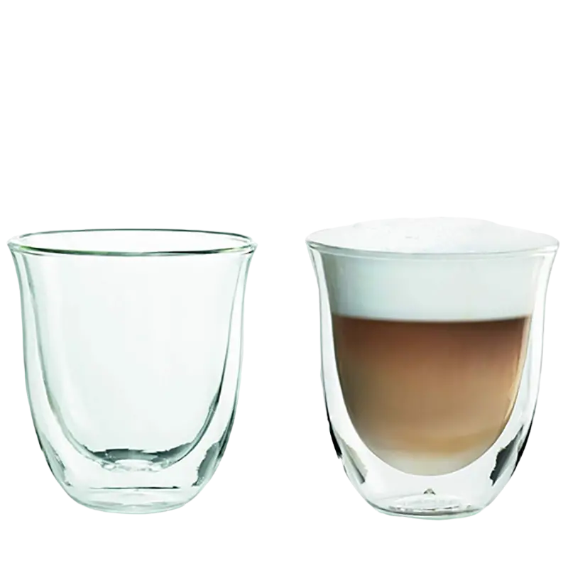 Pahare Cappuccino De'Longhi 190ml 2pcs, Transparent